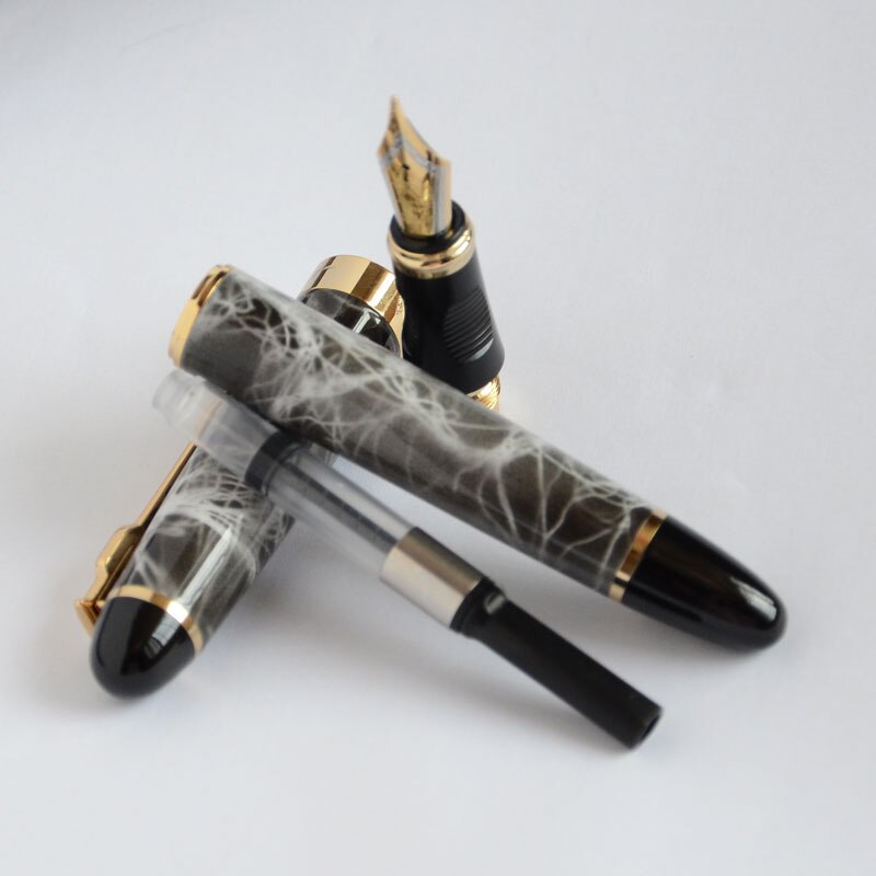 Reservoarpenna 0.7mm bred spets 18 kgp jinhao  x450a lyxgrå marmorerad kontor blå brun silvergrön 5 färger selektiv bäst