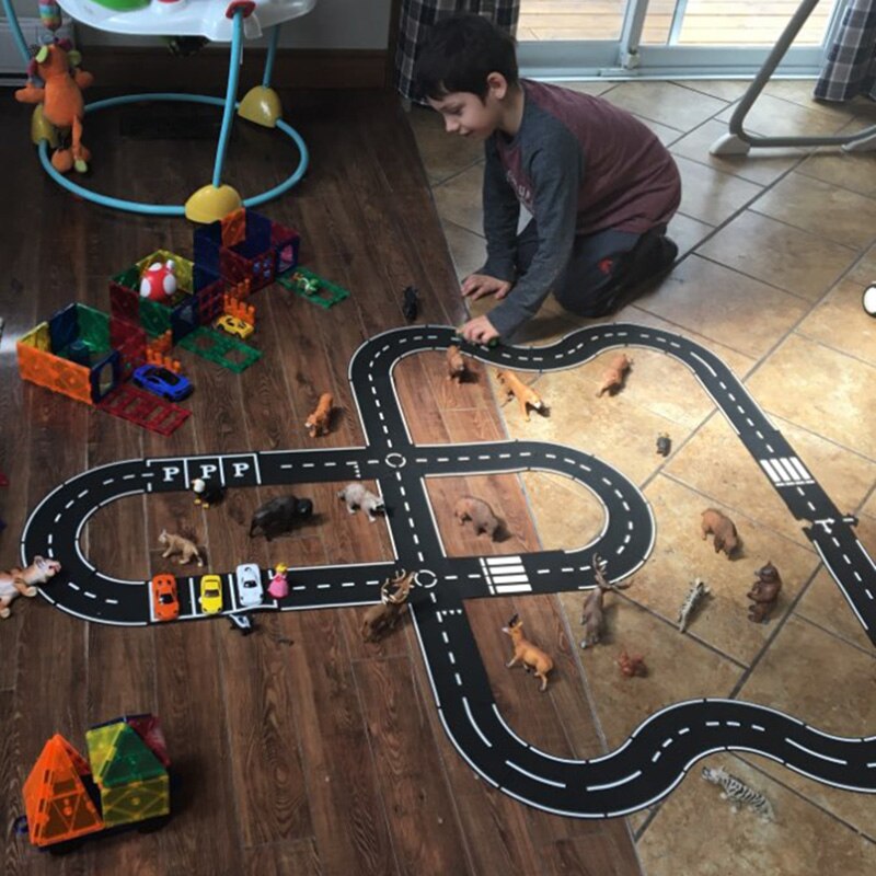 DIY PVC Puzzles Track Play Set Road Car Track Baby Puzzle Game Mat Floor Carpet Educational Learning Toys Nordic Kids Room Decor
