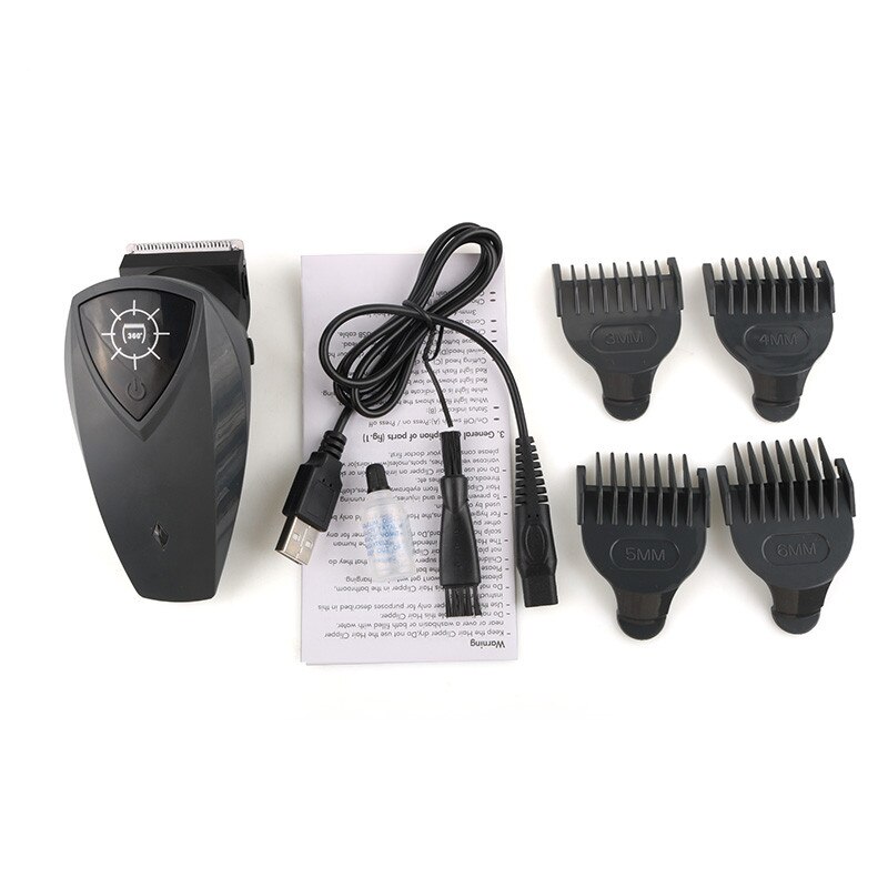 Weidz 1200Mah Goedkope Tondeuse Oplaadbare Tondeuse Met Hoofd Draaibaar 8 Richtingen Rood Grijs: Black