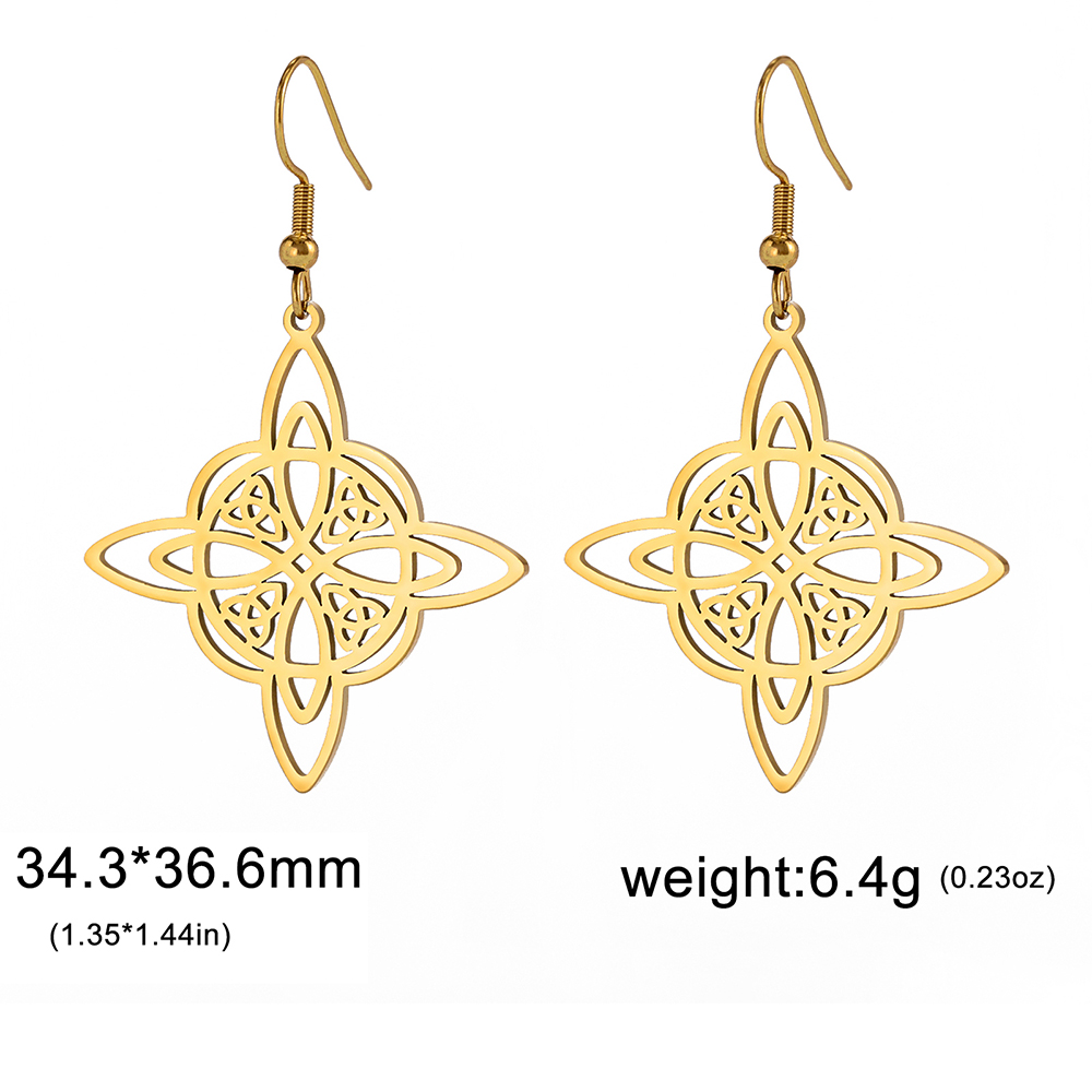 Dadapara stregoneria orecchini con nodo strega irlandese Celtics nodo Wicca simbolo orecchini pendenti gioielli con geometria Vintage ▾ in acciaio inossidabile: Blu di zinco