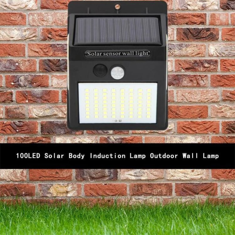 100 LED Solar Light Outdoor Solar Lamp PIR Motion Sensor Wall Light Waterproof Solar Powered Sunlight for Garden Decoration