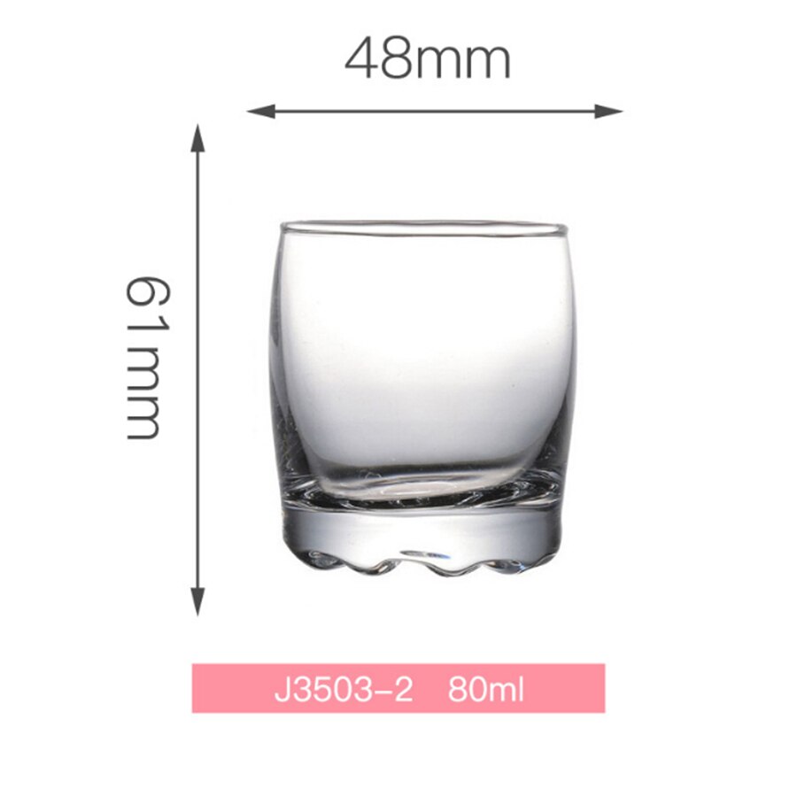 Blei-freies glas schnaps becher Schluck tasse dicke Basis Felsen becher kugel becher schnaps serie: D 80ml
