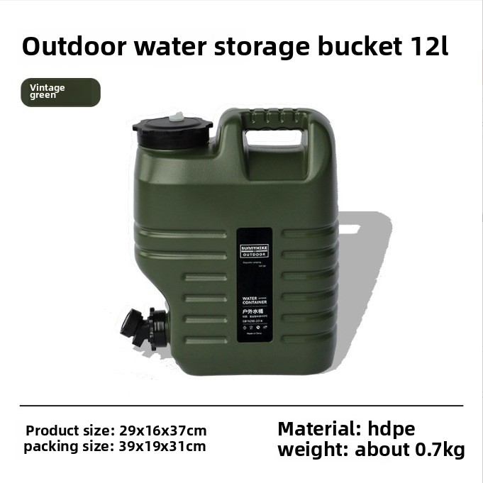 Cubo de agua portátil para acampar, contenedor de almacenamiento plegable para exteriores, cubo de plástico plegable de gran capacidad para Picnic, 1 Uds.: Verde