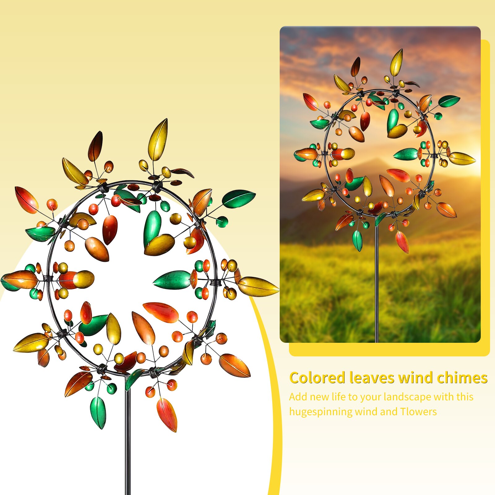 Garden Metal Windmill-Kinetic Metal Wind Spinner Catcher Sculptures Move with The Wind, Lawn Wind Spinners Outdoor Decoration