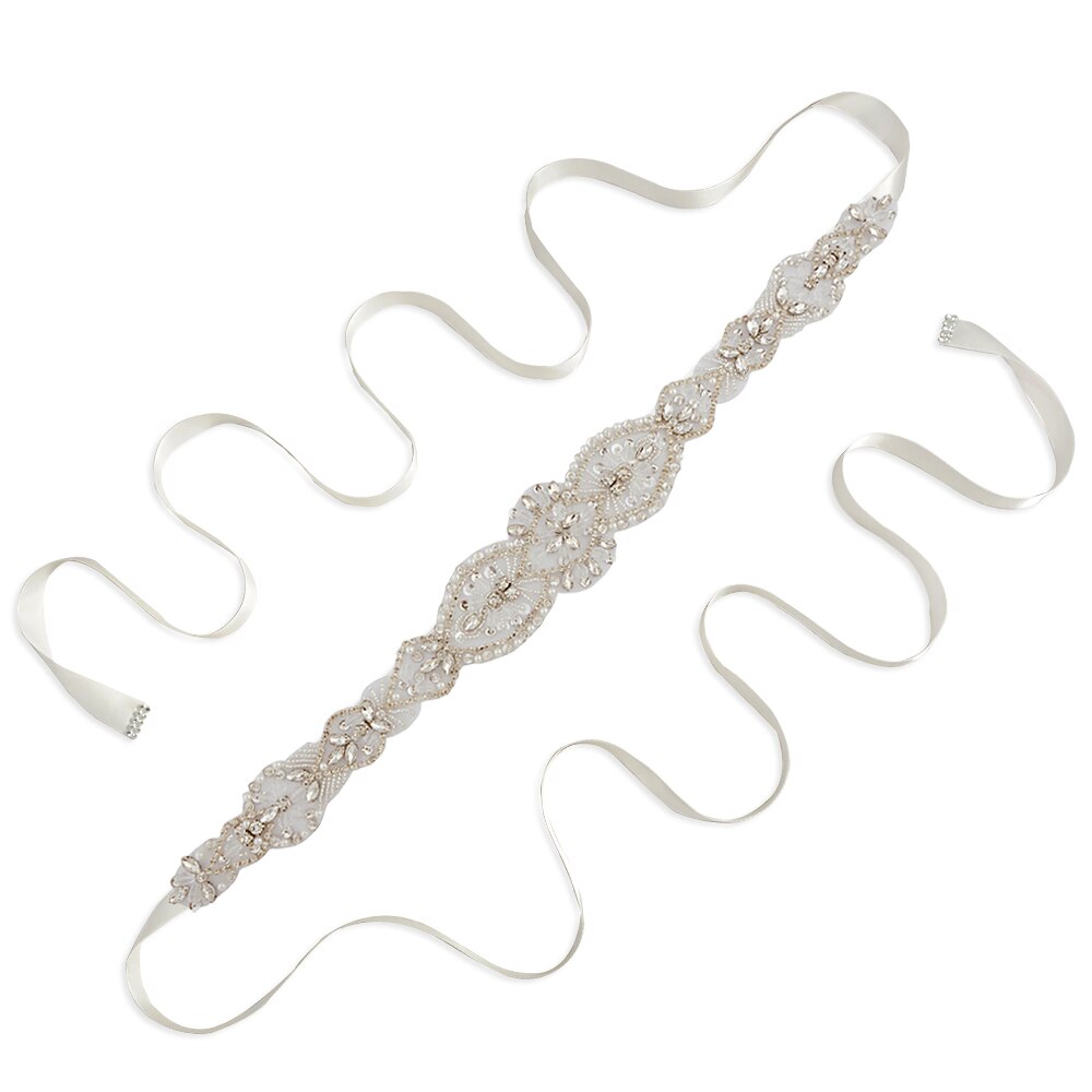 Trixy S234 Damesmode Rrhinestone Riemen Bruiloft Riemen Kralen Bridal Riemen Taille Riem Lint Riem Voor Bruiden Bruidsmeisjes: off white