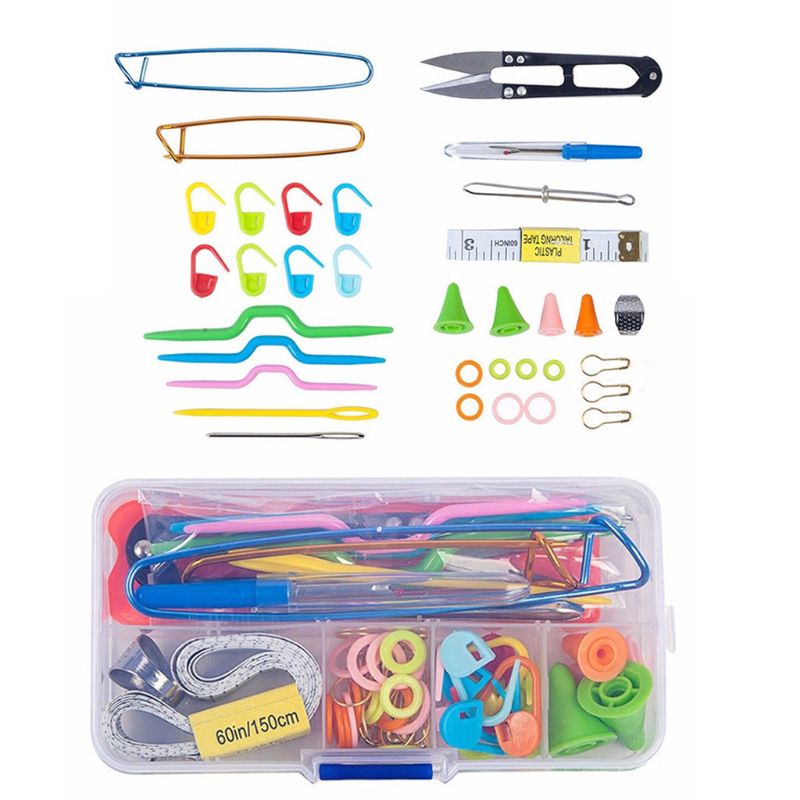 DIY Handwerk Stricken Nadeln Werkzeuge Set Häkeln Haken Clip Stich Marker Schere