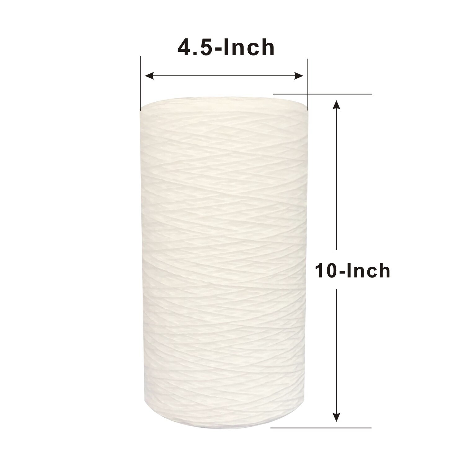 20 Micron Big Blue String Wound Sediment Water Filter 4.5" x 10" Whole House Replacement Cartridge