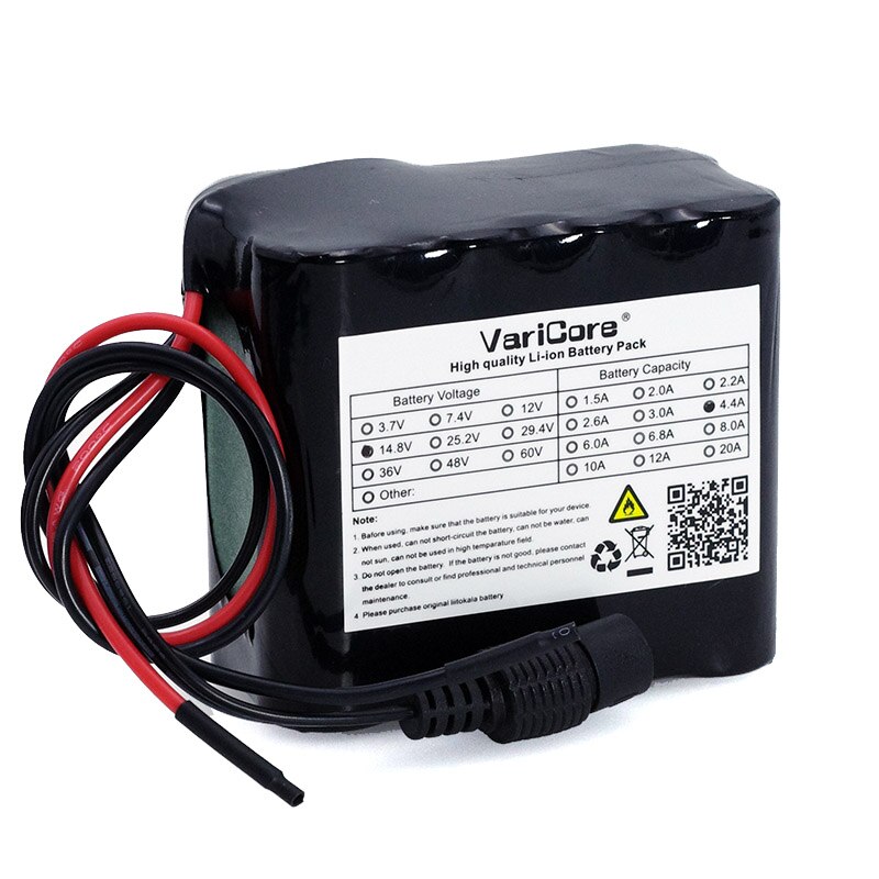 VariCore 14.8V 4400mAh 18650 li-iom battery pack night fishing lamp heater miner's lamp amplifier battery with BMS+16.8V Charger