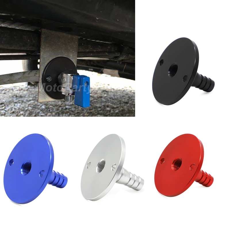 RV Fresh Water Supply Drain Valve Flange 3/8" or 1/2" Drain Lines CNC Aluminum for RV Trailer Camper 1/8 NPT Thread Drain Valves