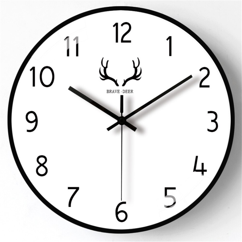 Wall Clock 10 Inch Silent Hanging Digital Quartz Horloges Thick Border Watch Living Room Study Decor Quartz Clock: A 10 Inch