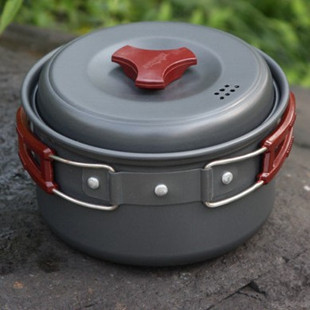 Geprijsde Directe Verkoop Camping Pot Aluminiumoxide Draagbare Set Van Pan Outdoor Kookgerei Items Voor Een Picknick