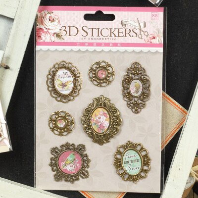 Diy 3d klistermærker scrapbog materiale metal cameo ramme sommerfugl blomst klistermærke fil album journalisering dekoration hobby håndværk