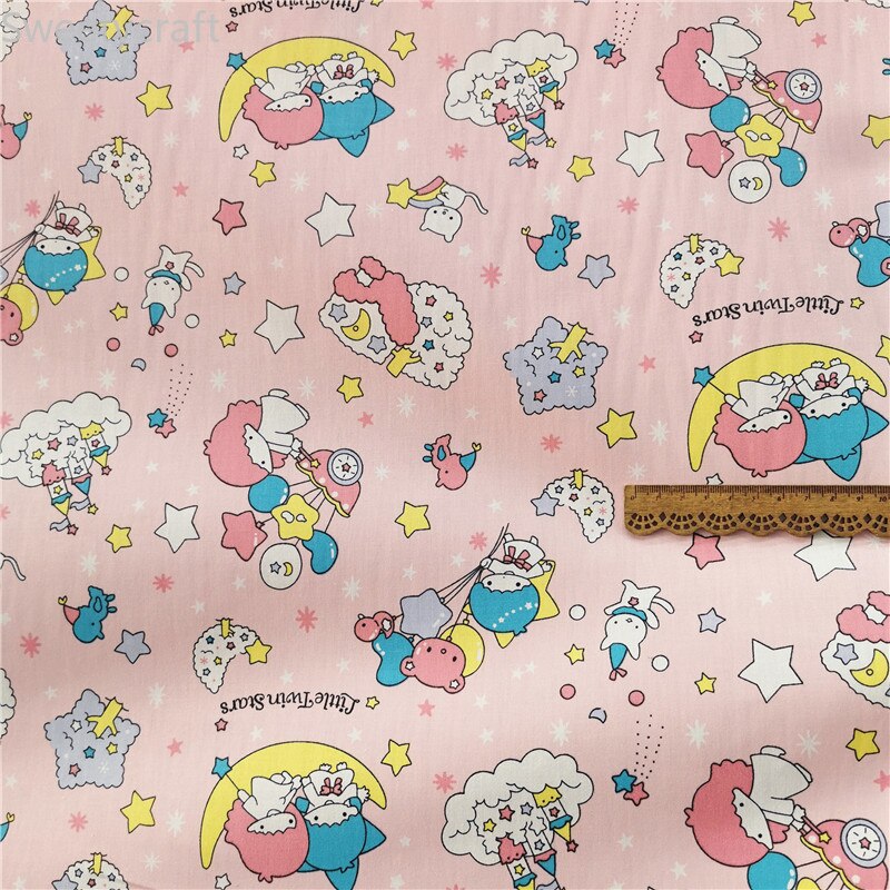 160X50Cm Moon Star Gedrukt Katoen Stof Door Halve Meter Diy Naaien Baby Beddengoed Patchwork Quilt Pop jurk Handgemaakte Craft