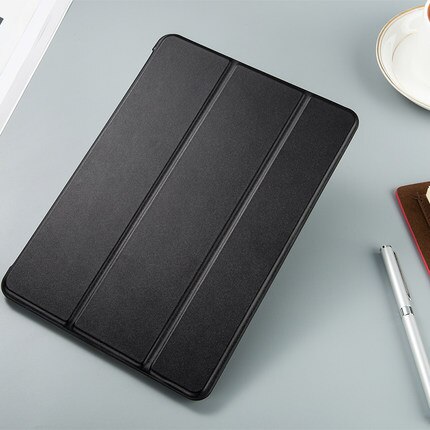 Funda huawei mediapad  m5 lite 10.1 bah 2-w19 bah 2-l09 magnetiskt läderfodral flip cover tabletfodral kickstand folio coque: Kolsvart