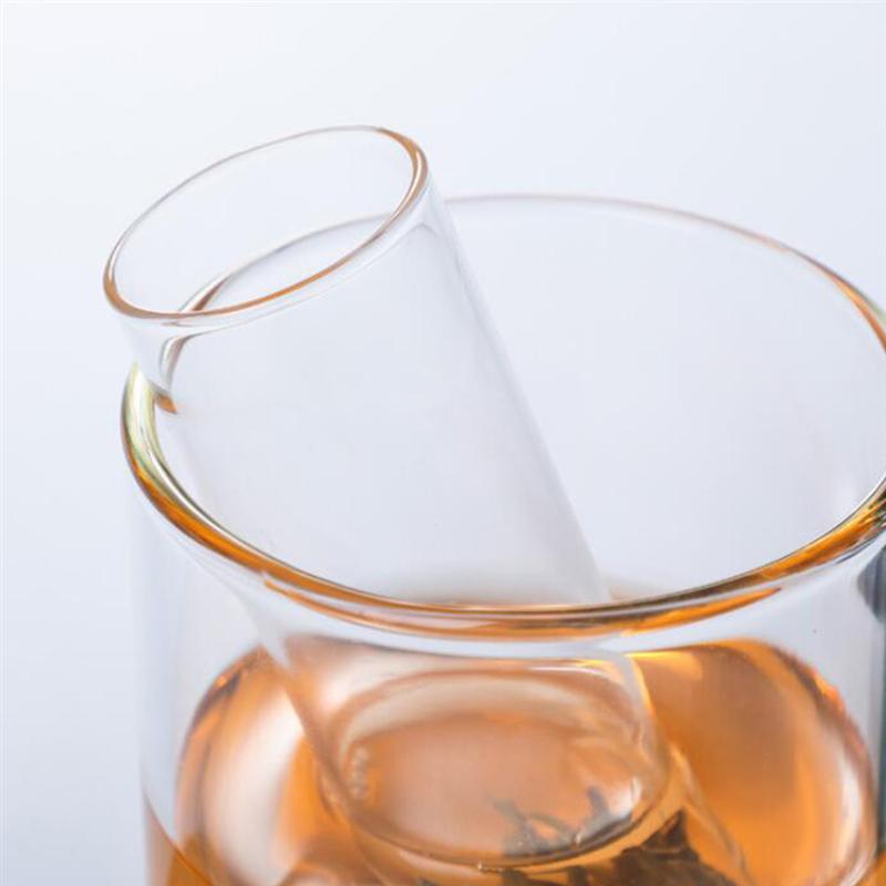 1 botella de vidrio con tapón de corcho, colador de té transparente, Mini botella vacía, Infusor de té, tubo de prueba de elaboración para en casa y oficina