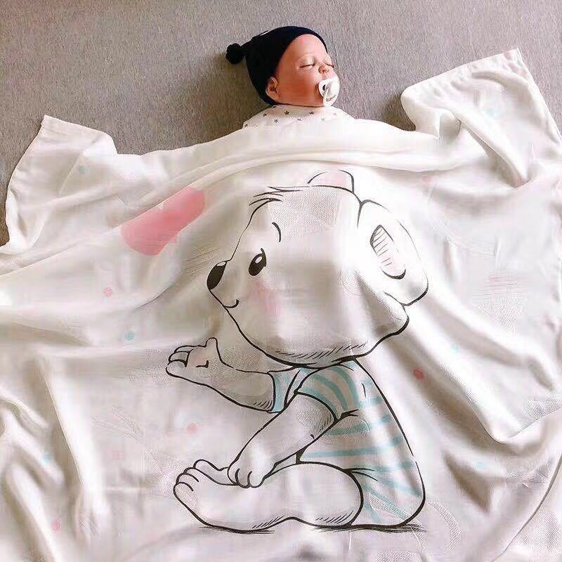 Patpat 2020 novo verão e primavera dos desenhos animados animal impressão algodão bebê suavidade cobertor respirável