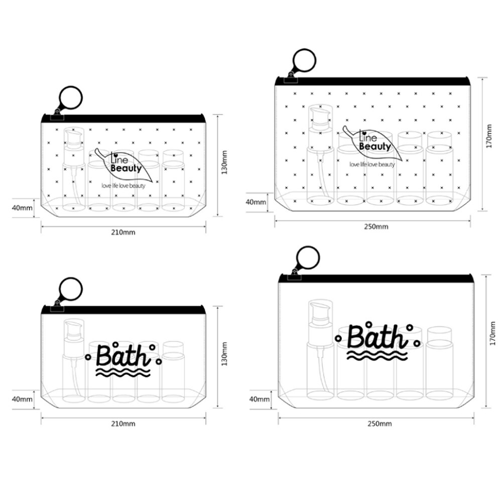 Bath PVC Travel Cosmetic Bags Waterproof Transparent Women Portable Make Up Bag Toiletry Organizer Storage Case Wash Pouch