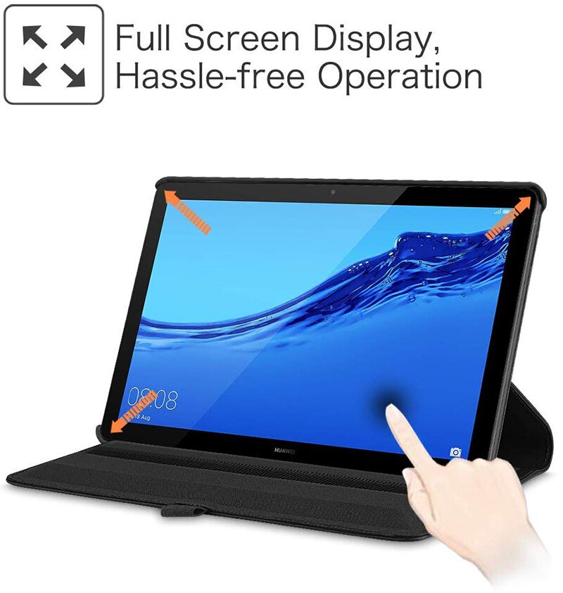 Dla Huawei MediaPad T5 10 AGS2-W09/L09/L03 10.1 Tablet Funda stojak PU skórzane etui z klapką dla 360 obracanie przypadku Huawei T5 10.1