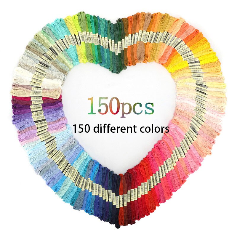 Multicolor Borduurgaren Kruissteek Floss Draden Katoen Naaien Strengen Streng Kit Diy Naaien Gereedschap 50/100/150/200/250/450Pcs: 150pcs