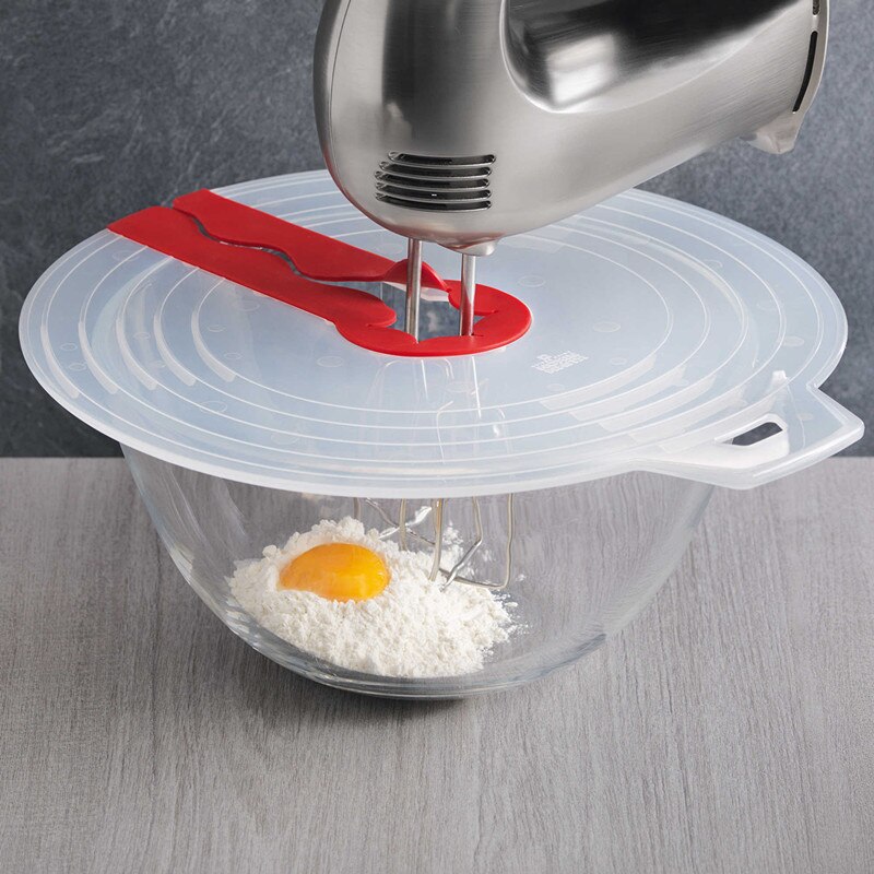 12 Inch Egg Mixing Bowl Splatter Guard Bowl Lid Mixer Whisk Cooking Kitchen Tool Anti Cover