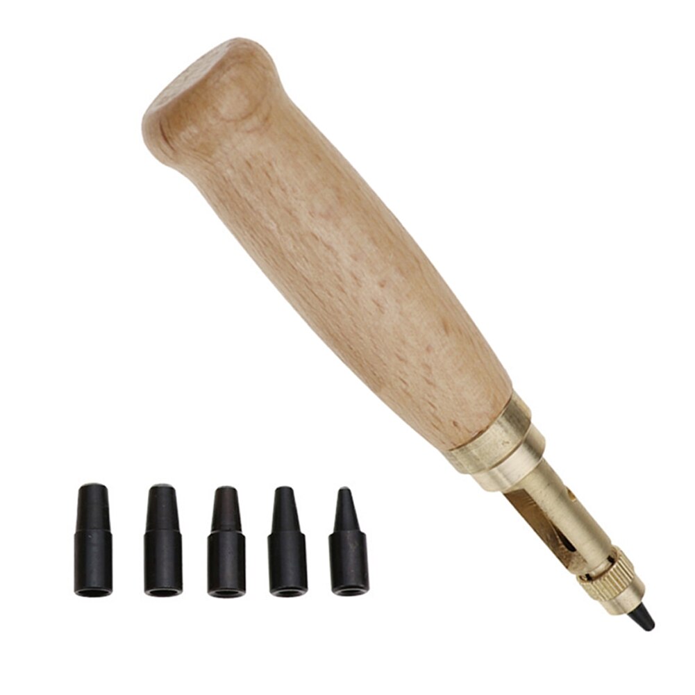 6pcs Tips Belt Screw Hole Punch Leather Tool Book Drill Craft Paper Punch Kit 1.5mm 2mm 2.5mm 3mm 3.5m 4mm