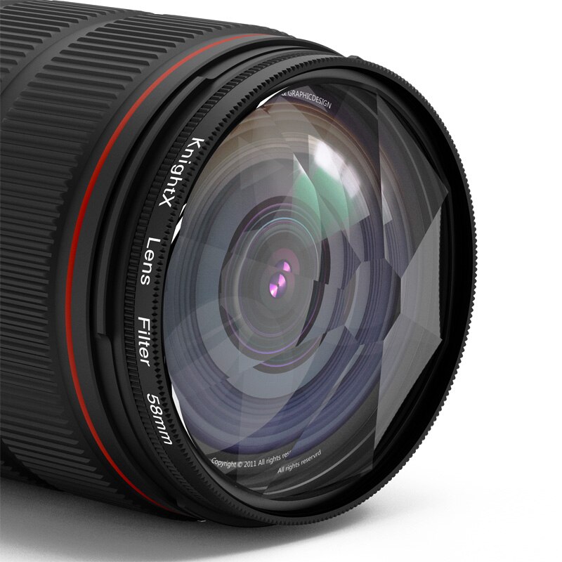 Knightx 9 Prisma Lens 52Mm 58Mm 67Mm 77Mm Camera Filter Split Dioptrie Roterende Verwisselbare Nummer Een fotografie Uv Cpl Nd