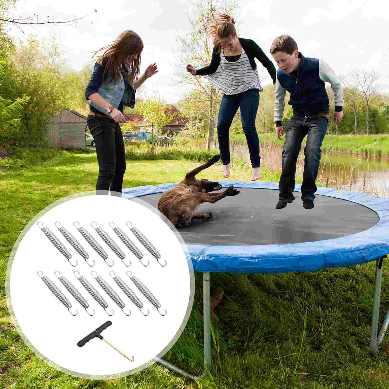 1 Set of Galvanized Steel Wire Tension Springs Tension Springs with Drag Hook