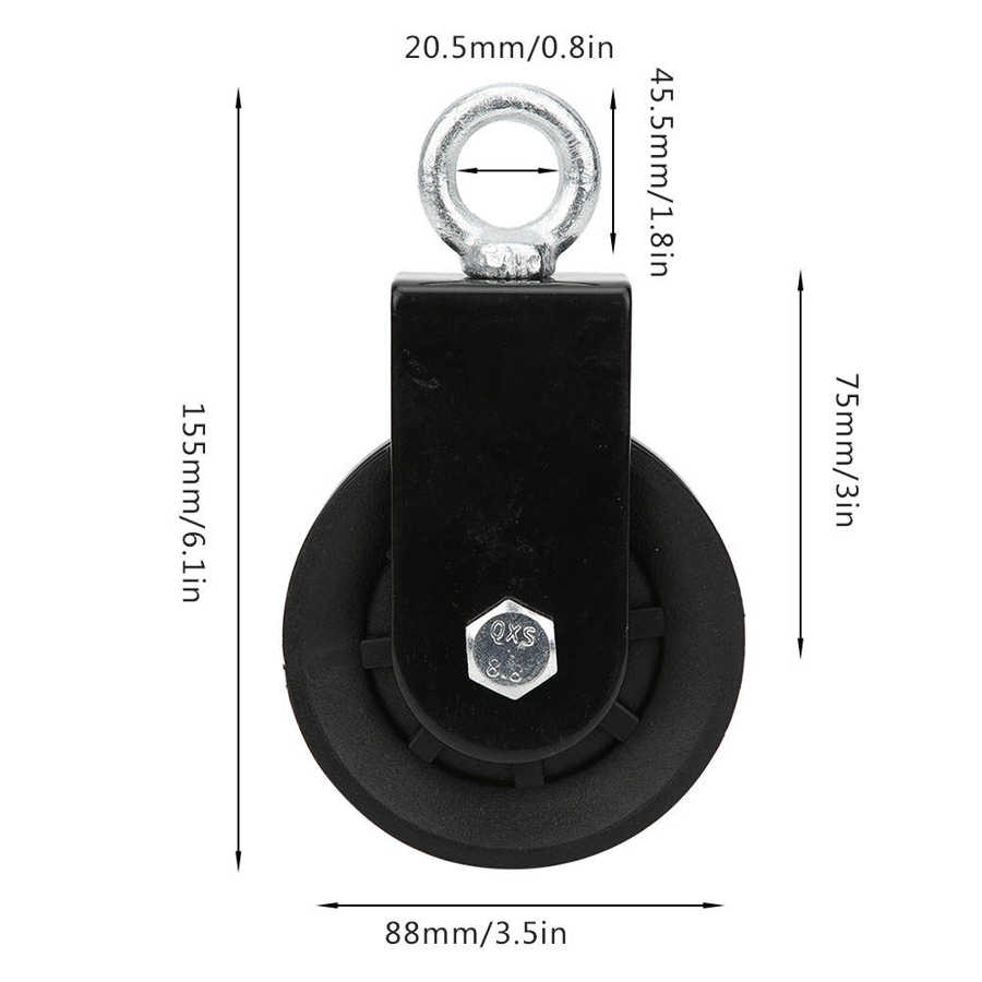 Durable Fitness Equipment Bracket Pulley Mute Hanging Wheel DIY Support Plastic Nylon Wheel Set