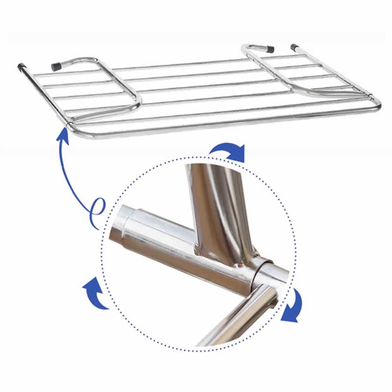 Acier inoxydable pliable séchage cintre sèche-linge intérieur extérieur balcon télescopique étagère fenêtre balcon séchage cintres