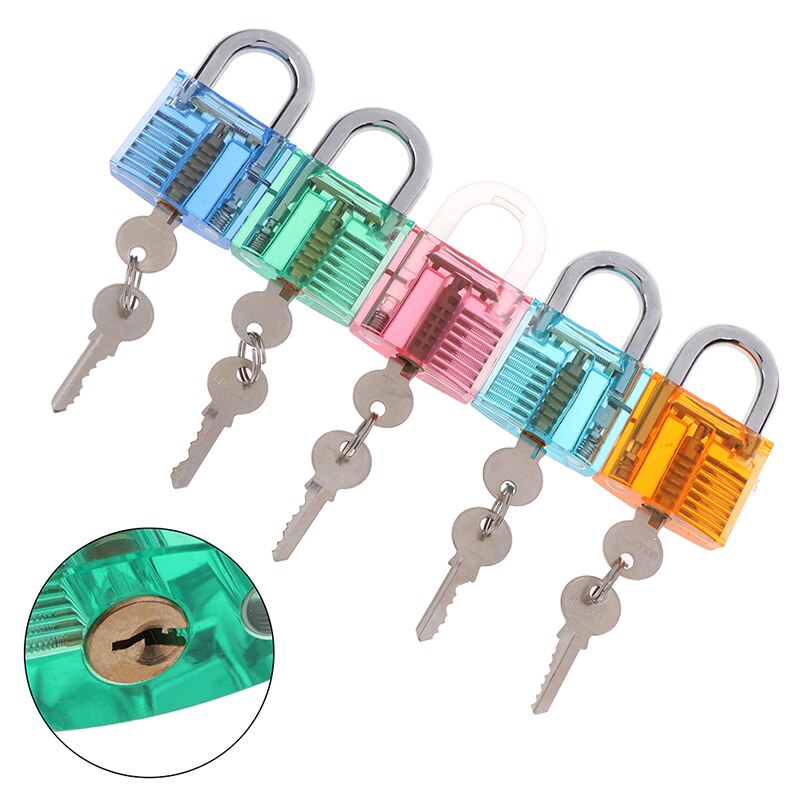 Genomskinlig synlig pickaway övning hänglås lås med trasig nyckel ta bort krok kit extractor set låssmed verktyg