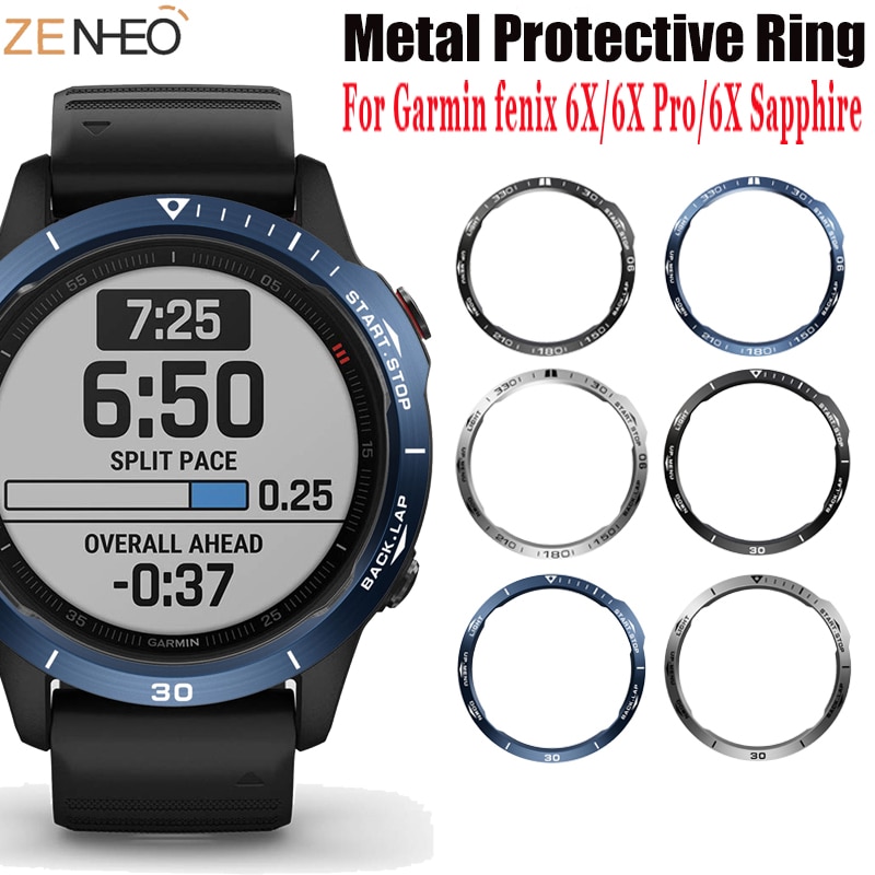 Voor Garmin Fenix 6X/6X Pro/6X Sapphire Anti Metal Bezel Ring Styling Cover Metal Beschermende Ring Smart horloge Accessoires