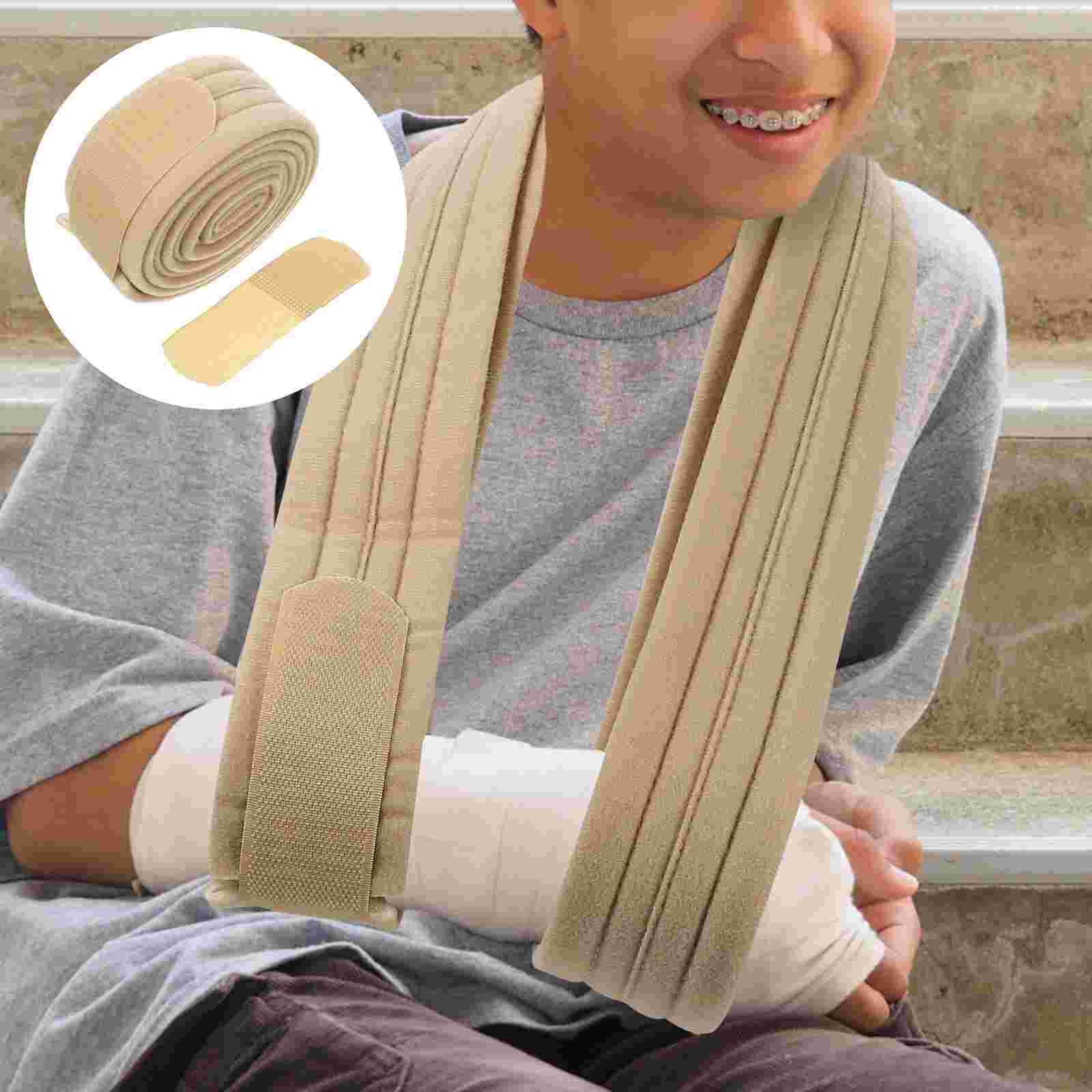 Portable Shoulder Sling Adjustable Shoulder Immobilizer Breathable Arm Immobilizer: Beige