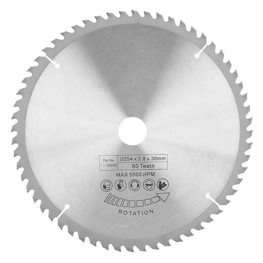 Circular saw blades wear-resistant carbide circular saw blades TCT cutting disc for metal wood plastic 254 * 30 mm 60 teeth for
