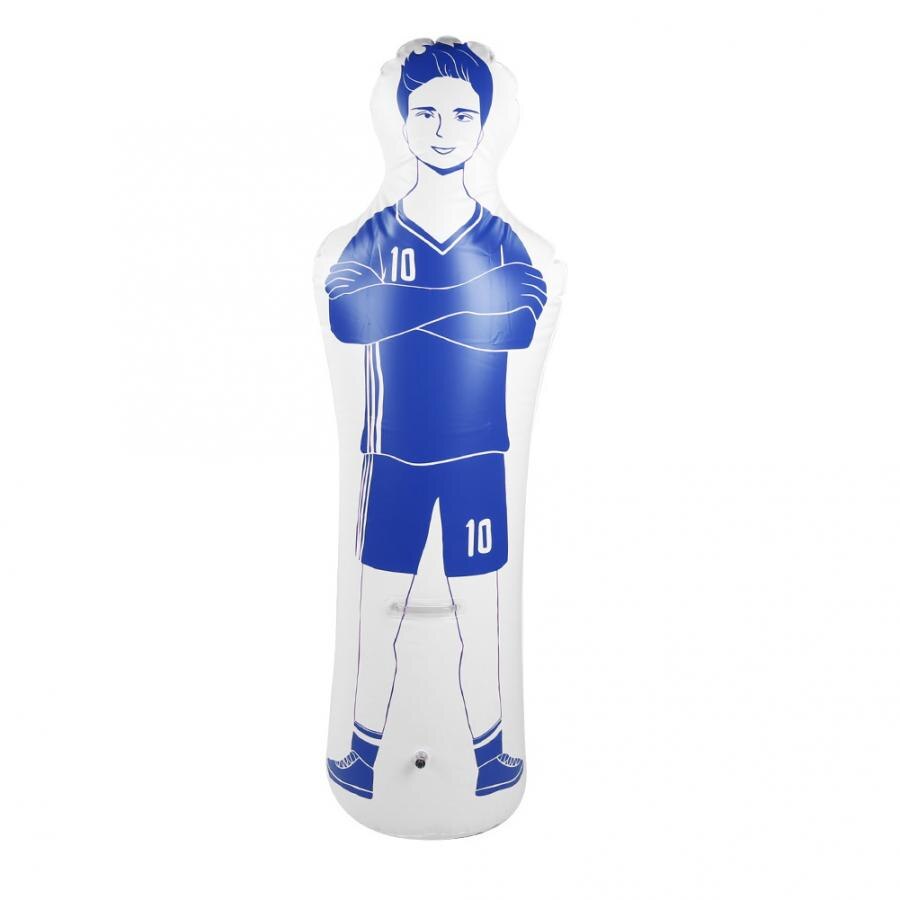 Durable 1.6m Adult Inflatable Football Training Goal Keeper Tumbler Air Soccer Training Dummy Tool PVC Inflatable Tumbler Wall: Blue