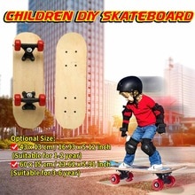 2 Maten Skateboard Voor Kinderen Diy Skate Booard Decoratie Boards Licht Houten Dubbele Rocker Chinese Esdoorn Skatebooards