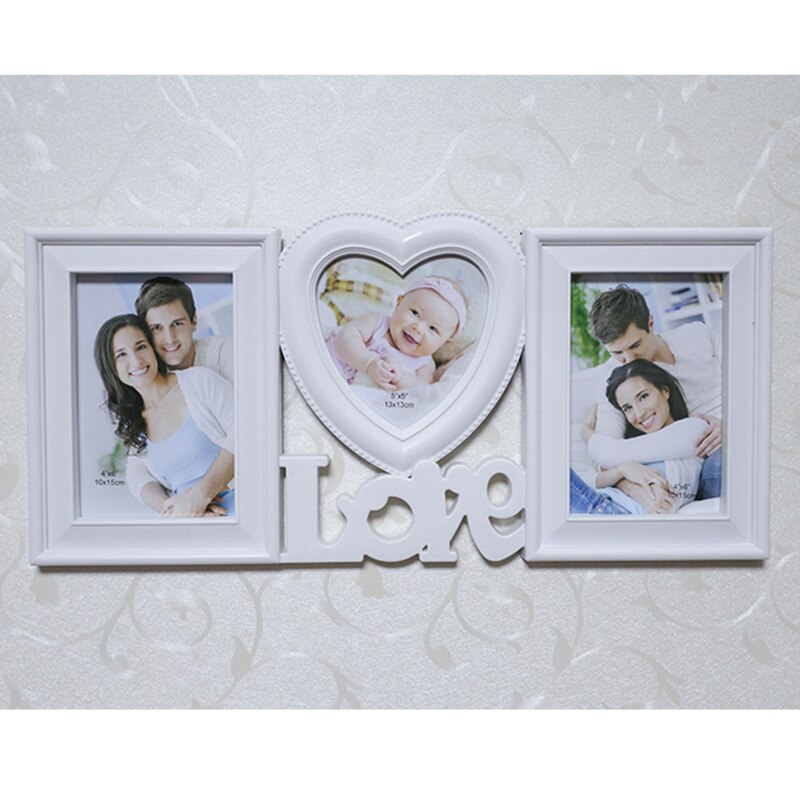 Marco de fotos de amor rojo, combinación de 6 pulgadas, forma de corazón, imagen conjunta para niños, estudio de pared colgante de pared