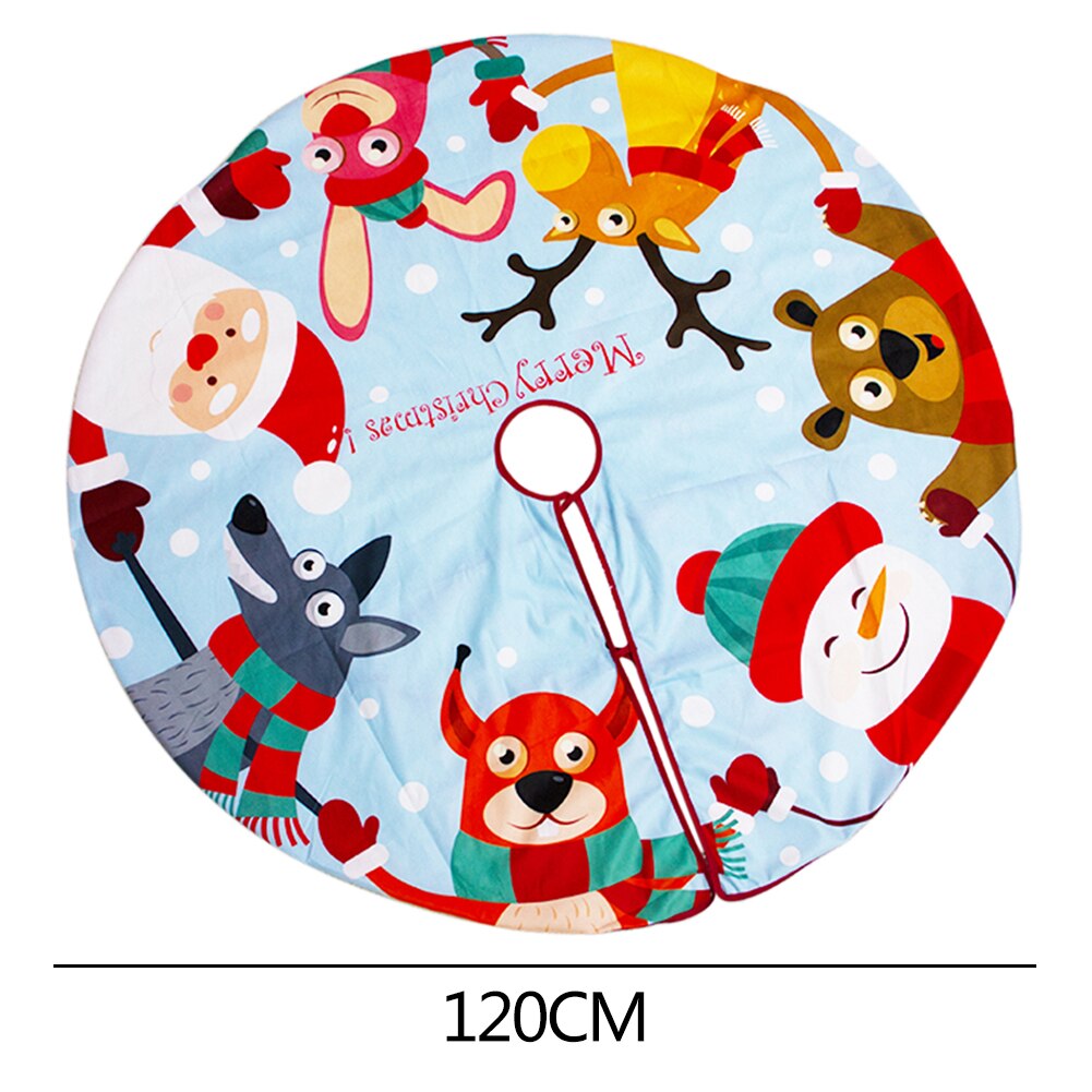 120/122cm juletræ nederdel snefnug plaid mønster træ forklæde rundt tæppe xmas gulv matornaments base hjem fest dekoration: Myntegrøn