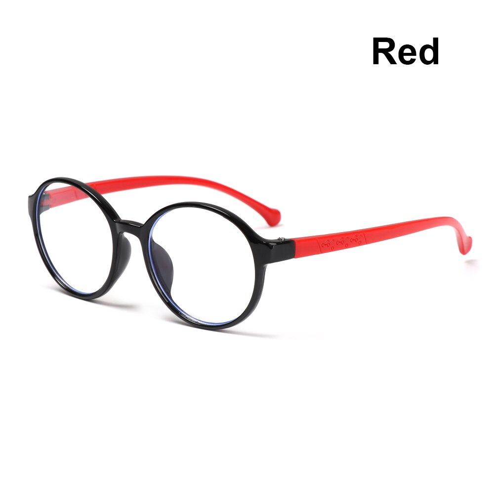 1Pc Anti-Blauw Kids Bril Jongens Meisjes Draagbare Ultra Licht Frame Computer Oogbescherming Brillen Vision Care Bril: Type1-red
