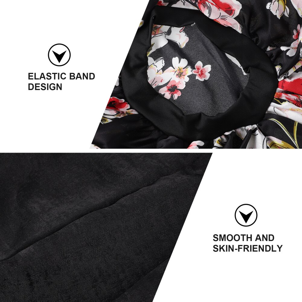 2pcs Delicate Soft Long Tail Nightcap Long Tail Silk Sleeping Cap For