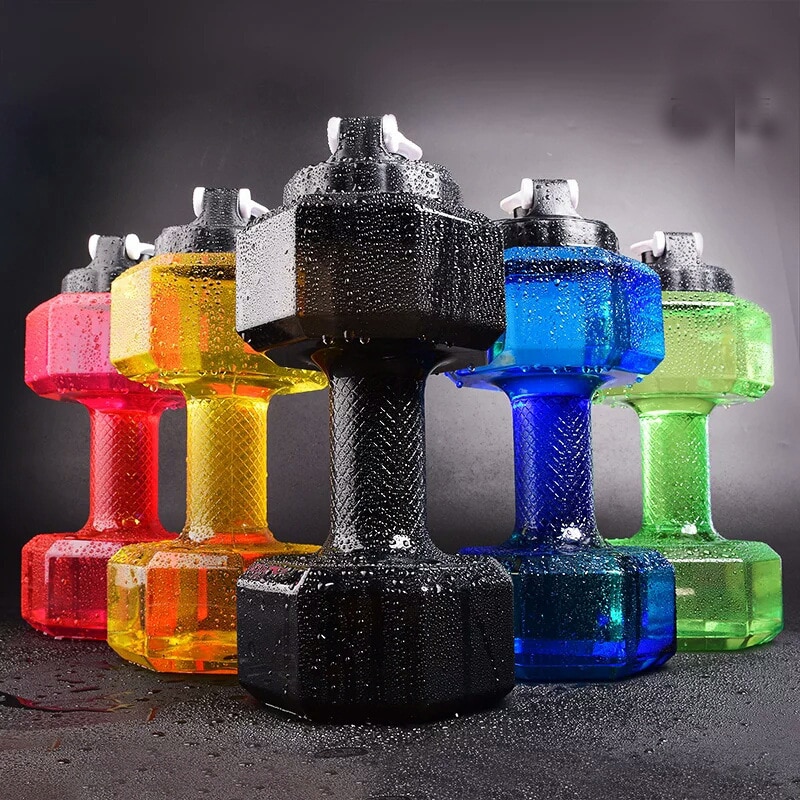 2200mL Portable Water Dumbbell Large Capacity Water Filled Dumbbells Weights for Fitness Home Gym Training Adjustable Dumbbells