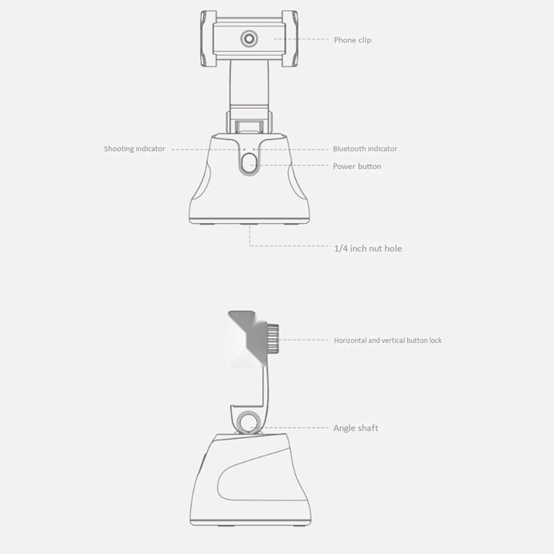 ligent Follow-Up Camera, Smart Gimbal, Smartphone Stand, Face Tracking Camera, Object Following Camera, Selfie Stand, for 5