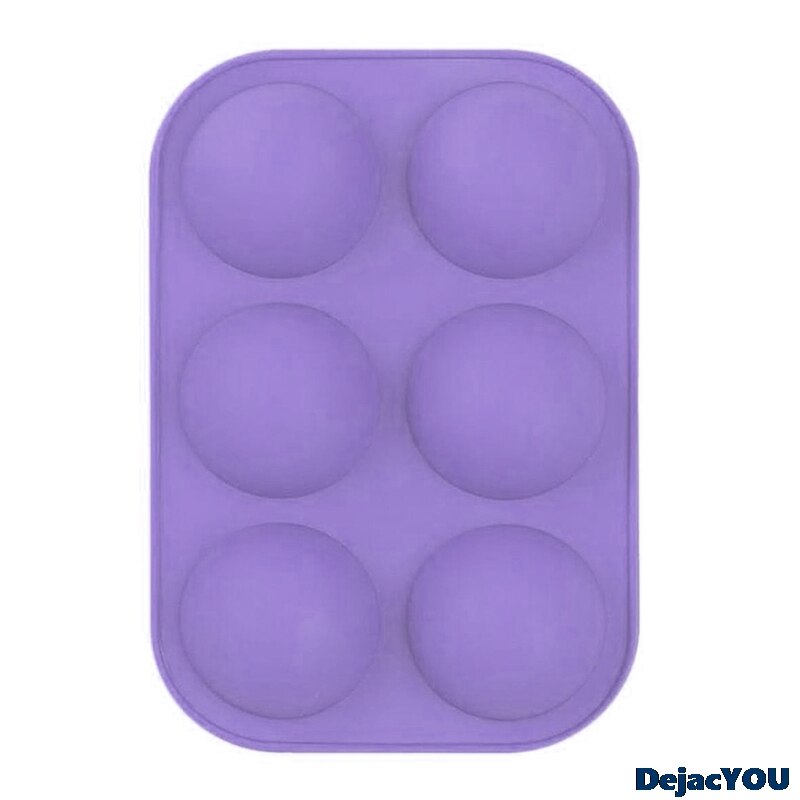 Molde semicircular de silicona para tartas de 6 agujeros, molde semiesférico para Tartas, se utiliza para hacer tartas: PP