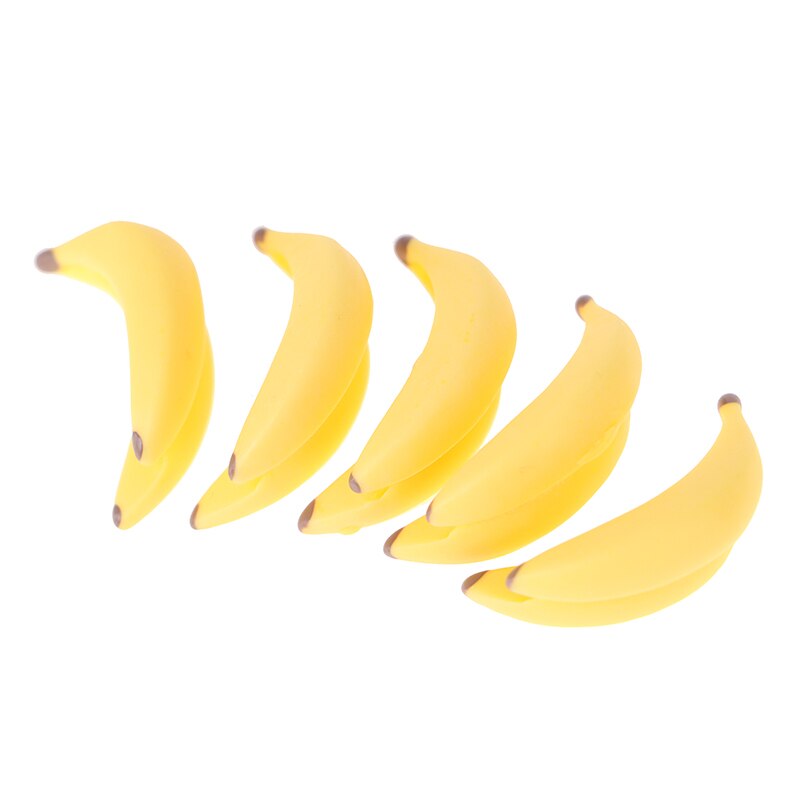 10Pcs Kawaii Diy Versiering Accessoires Hars Kunstmatige Nep Miniatuur Fruit Banaan Play Poppenhuis Speelgoed Decoratieve Craft