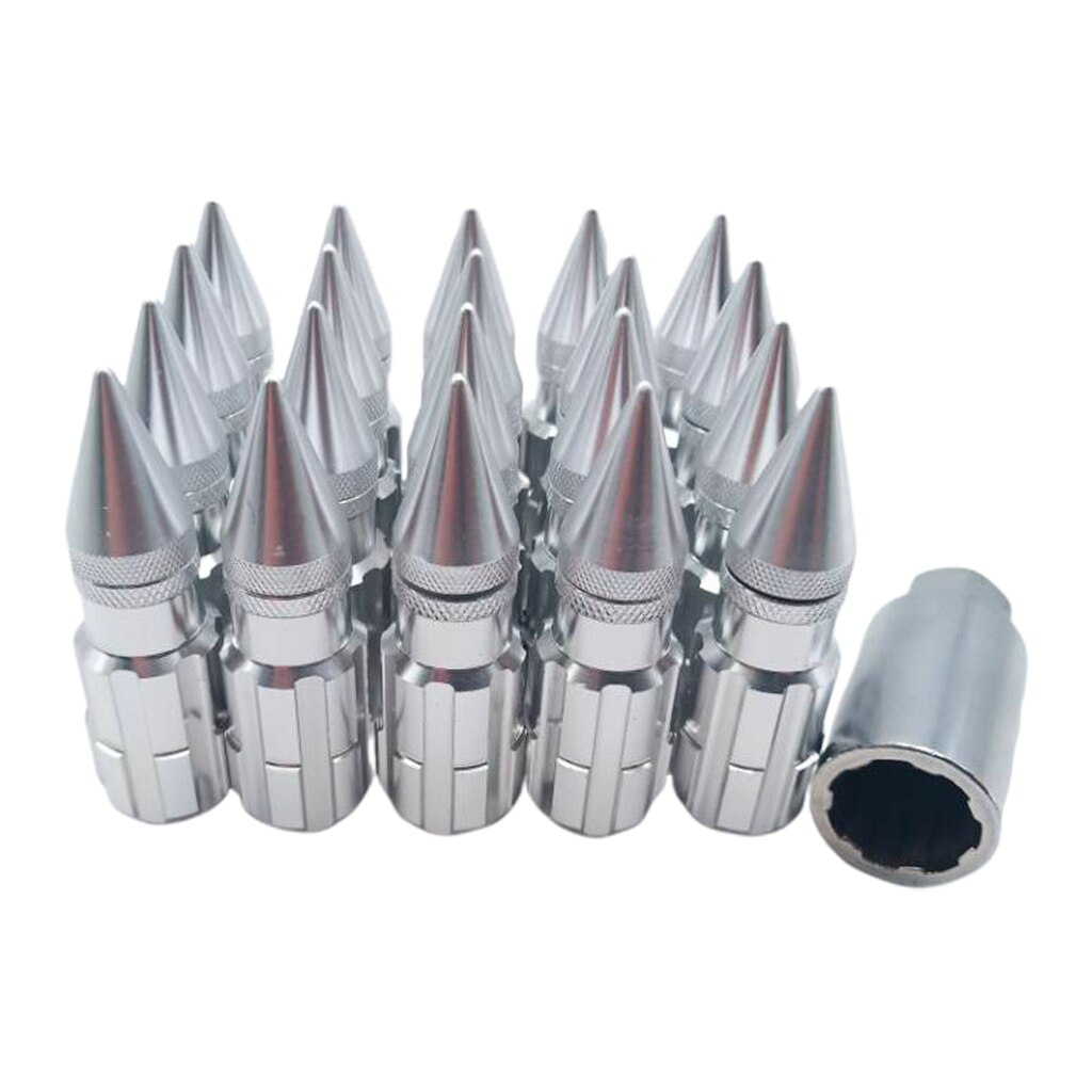 M12X1.5 JDM Cone Cap Wheel Lug Nuts + Key 24mmx79m... Grandado