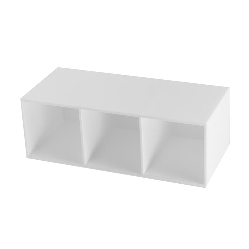 Akryl makeup børster opbevaringsboks holder 3- slot desktop organizer til læbestifter kosmetiske værktøjer makeup børste etui (tilfældig farve)