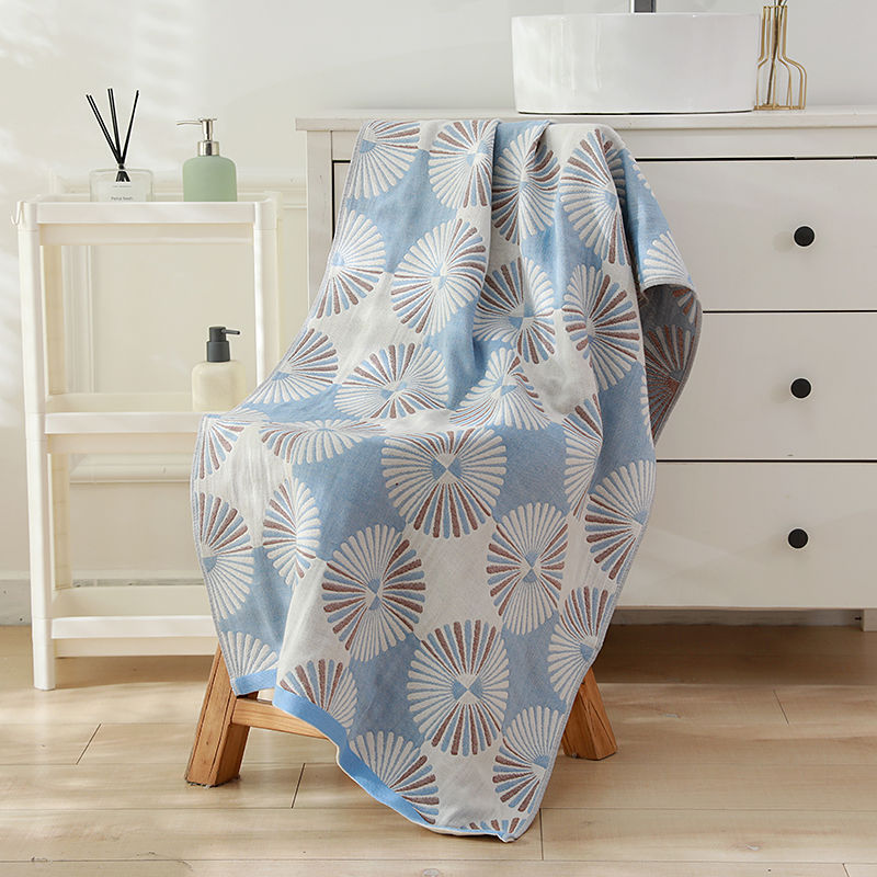 Toalha de banho de gaze de quatro camadas para adultos e crianças, toalha de banho de secagem rápida absorvente ampliada e estendida: ROXO