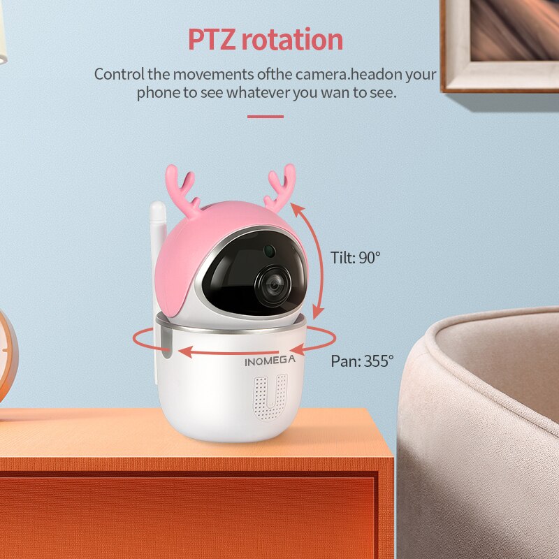 INQMEGA – caméra de vidéosurveillance réseau WiFi sans fil, 4mp, avec suivi automatique, moniteur de sécurité à domicile, mignon et