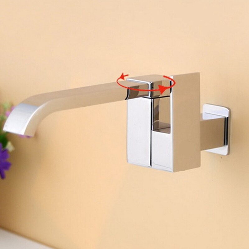 Bathroom Basin Faucet Wall Mounted Cold Water Faucet Bathtub Waterfall Spout Vessel Sink Faucet Mop Pool Tap: Silver