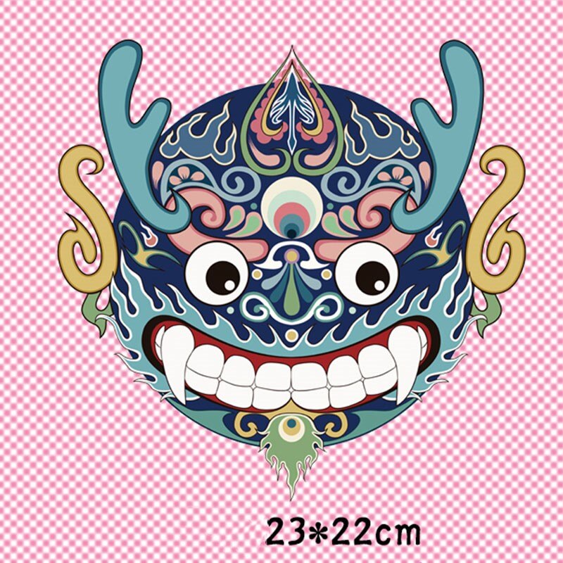 Strijkapplicaties voor dieren in chinese stijl, patches voor kleding, stickers op kleding, warmteoverdracht, applicaties, doe-het-zelf, applicaties, strepen, g