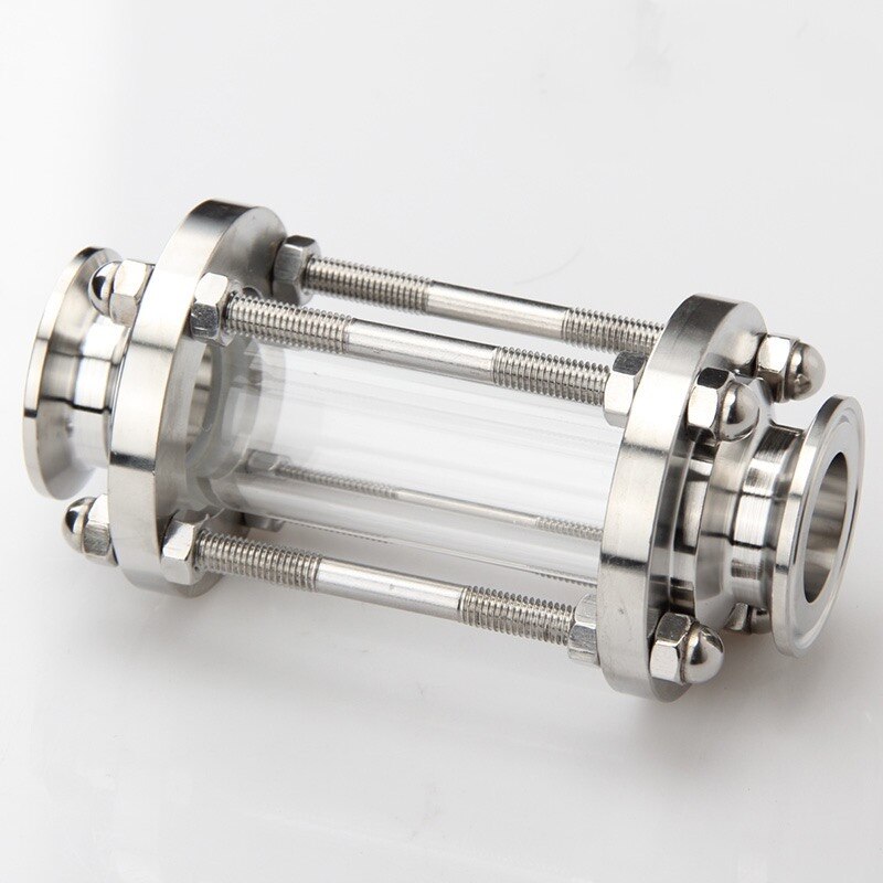 1.5" Tri Clamp Clover Sanitay Flow Sight Glass Diopter Fit 38mm Pipe OD SUS 304 Stainless Steel Fitting Homebrew Diary Product